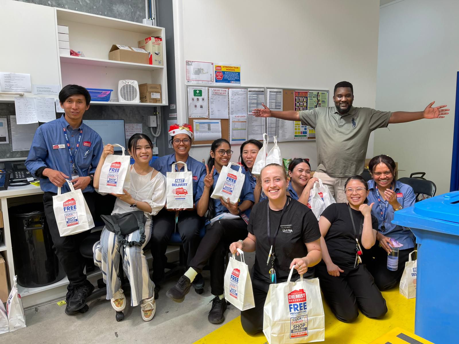 Felix with the Chemist Warehouse team